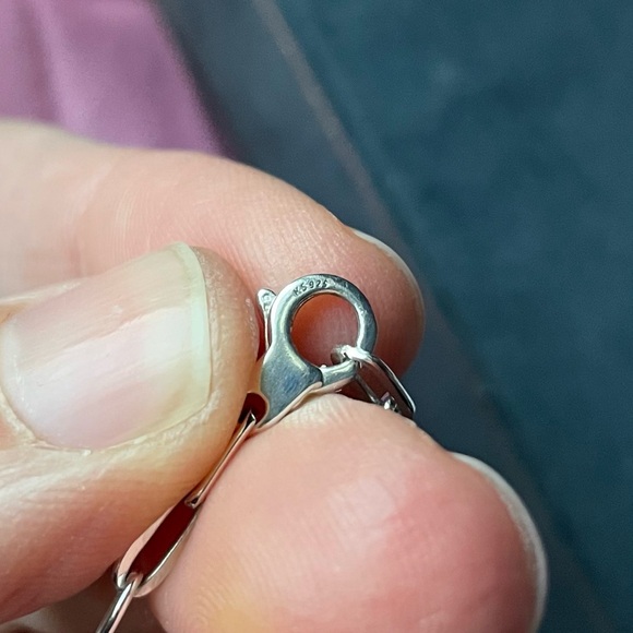 Sterling Silver Paperclip Necklace, 18” - Picture 3 of 3